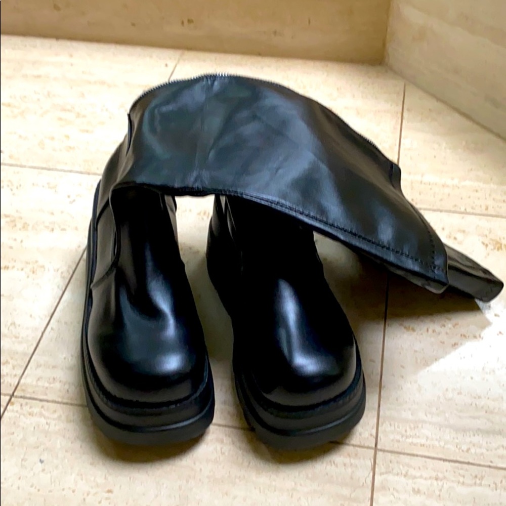 black platform boots